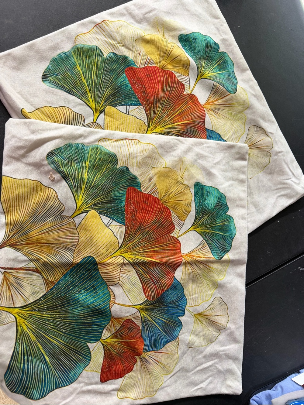 (Sale $5)Multicolor Ginkgo Leaf Cotton pillow covers - Set of 2